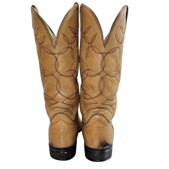 Hondo Men's Yellow Cowboy Boots‎ Size 9.5D Westen Resoled With Rubber Soles - Picture 14 of 16